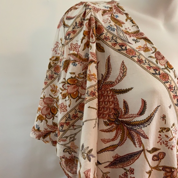 Lucky Brand 🍀Boho Deep V Wrap Flutter Sleeve Top - Picture 2 of 7